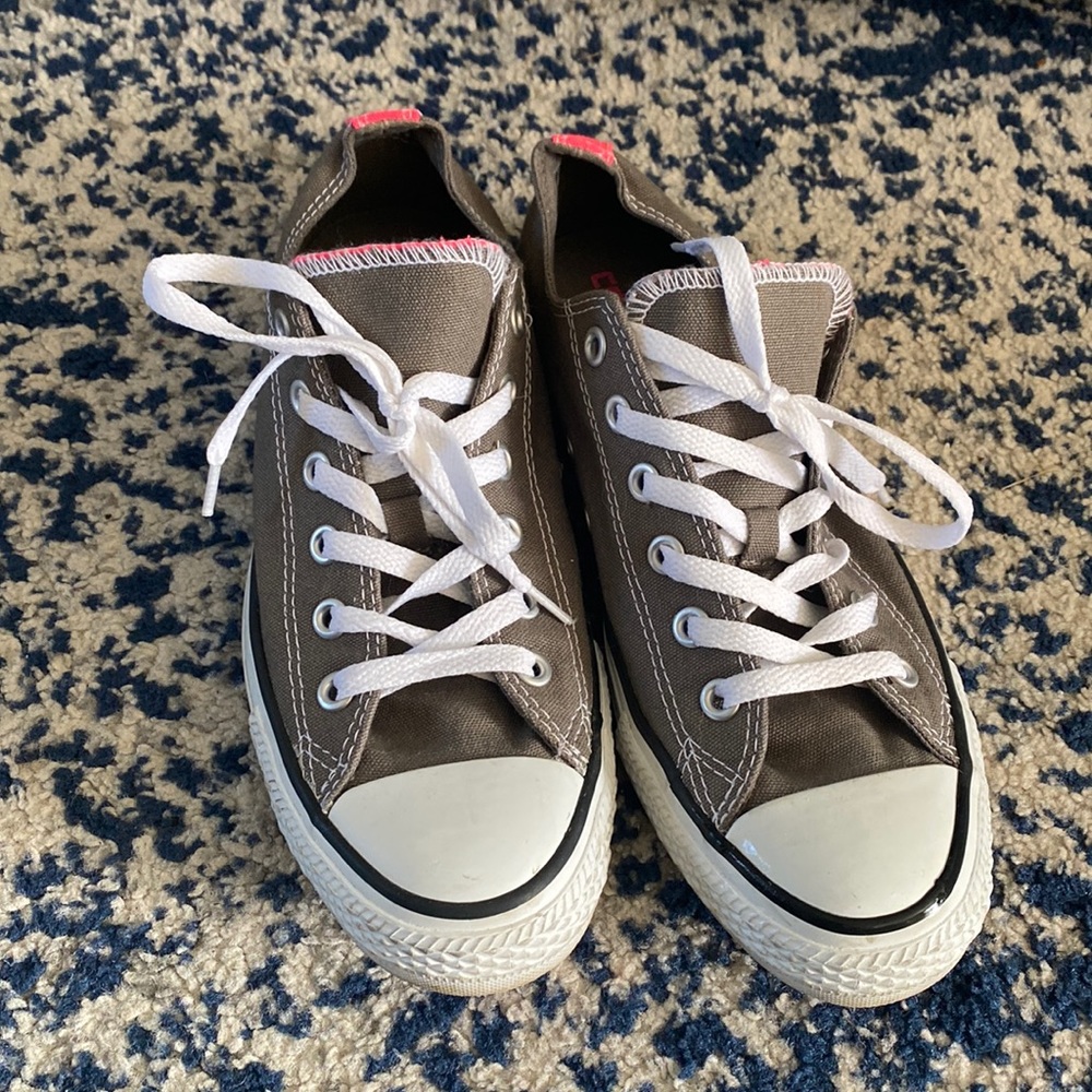 Converse all stars gray and pink size 9